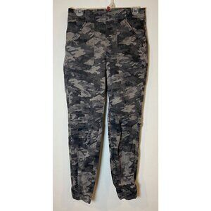 Spanx Stretch Twill Jogger Pants Zipper Ankle Gray Camo Size Medium M